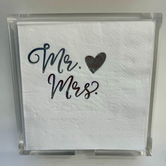 Acrylic Napkin Holder for Cocktail/Beverage Napkins, holds 40+ napkins - Picture 10 of 13